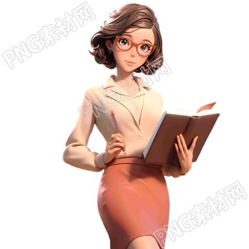 干练的女教师3D素材