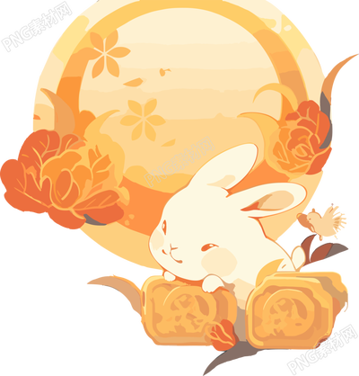 创意商业设计中秋节兔子插画