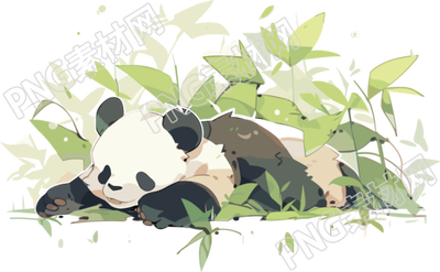可爱乖巧熊猫插画素材PNG