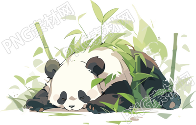 可爱熊猫插画设计素材