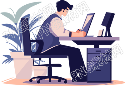 办公男生商业插画设计素材