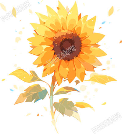 水彩风格太阳花插画PNG