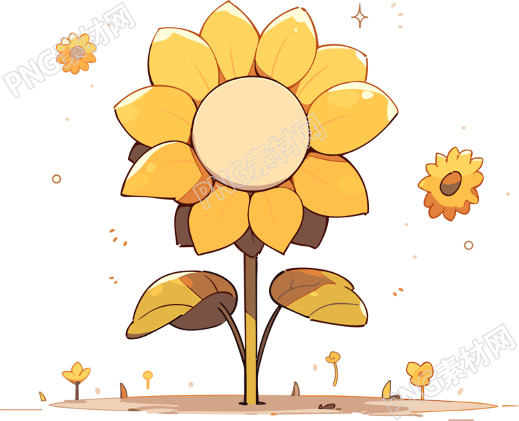 太阳花极简主义插画设计素材