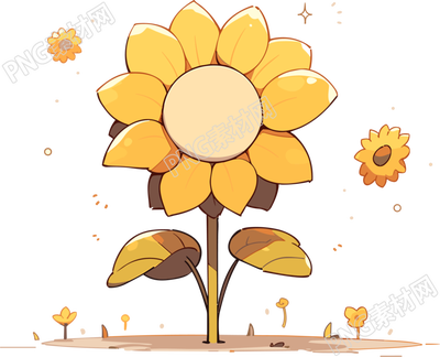 太阳花极简主义插画设计素材