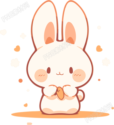 手绘中秋节萌兔插画素材