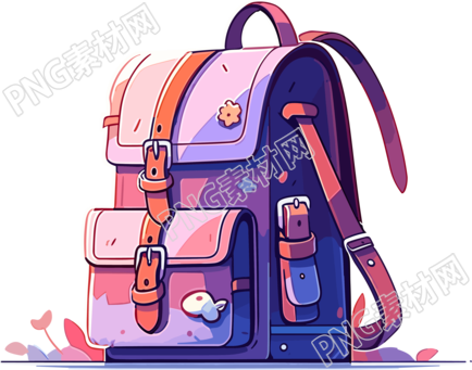 简约风格旅行背包插画PNG