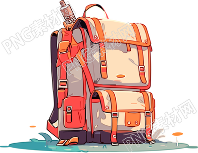 清新风格旅行背包插画
