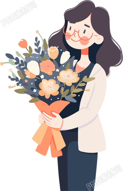 教师节花束可商用插画设计素材