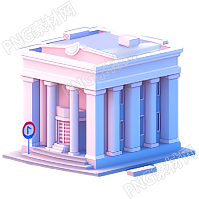 创意图案银行建筑图形素材