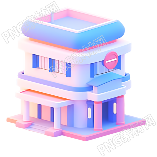 二层的银行建筑创意设计素材