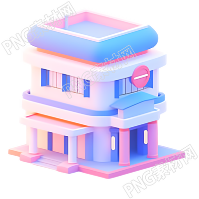 二层的银行建筑创意设计素材