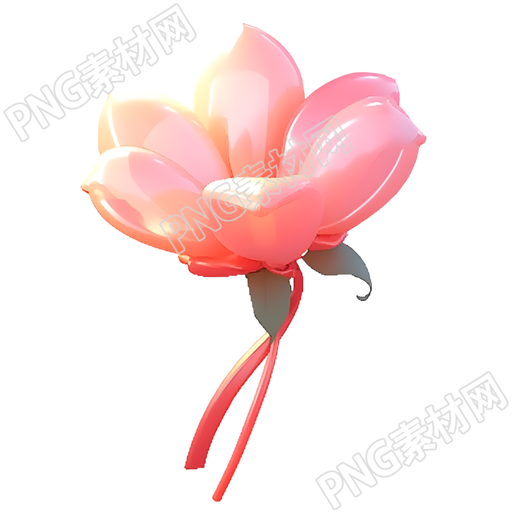 高清透明背景玫瑰3D模型插画