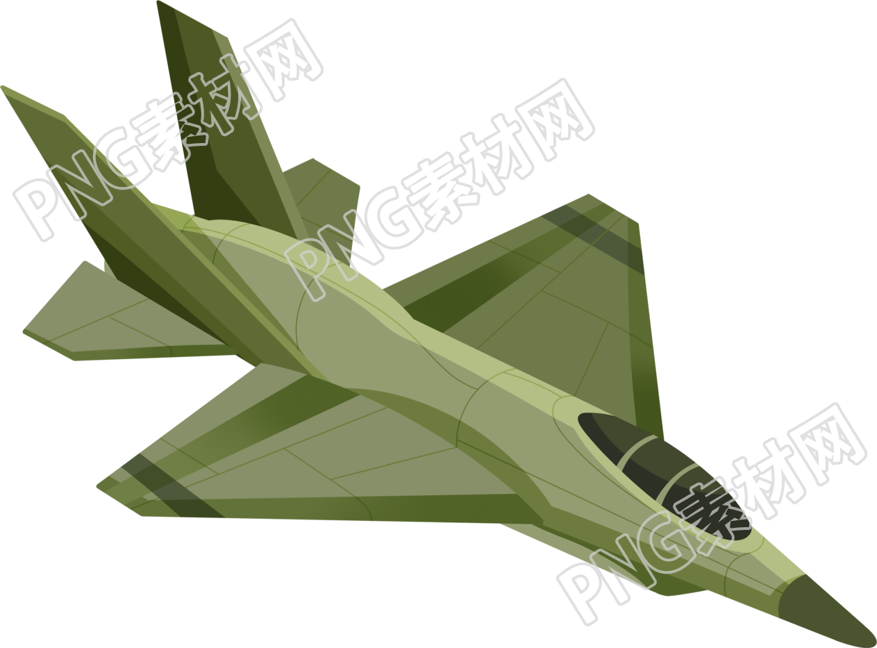 手绘防空演练飞机透明背景插画