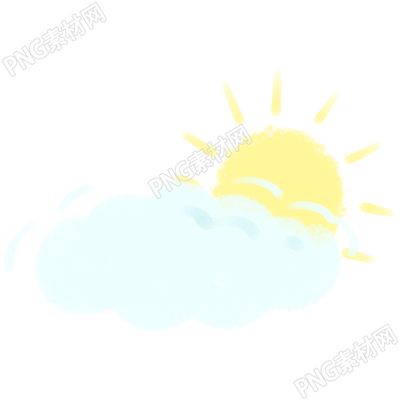 童趣风云朵和太阳插画素材