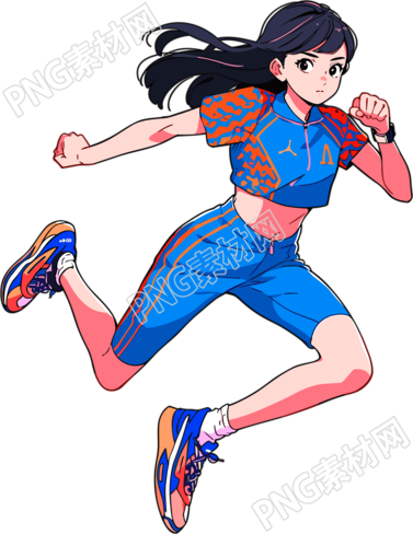 透明背景中国体育运动员插画