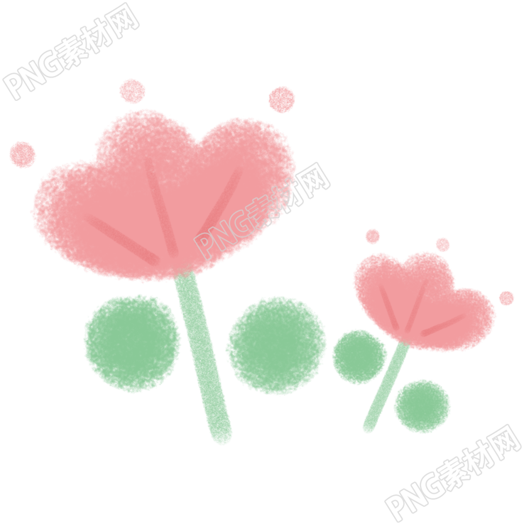 朦胧质感粉色小花透明背景插图