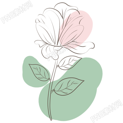 一支鲜花线条花朵创意插画