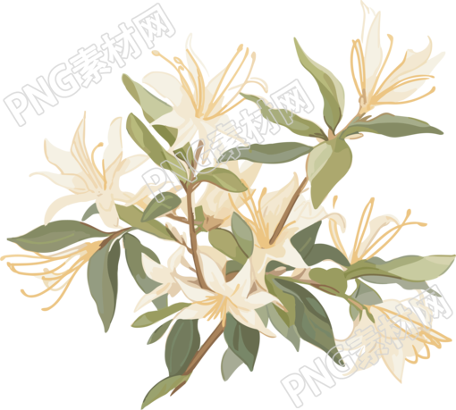 极简清新白花高清插画素材