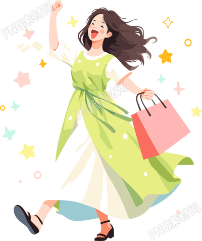 女性主题设计女性购物插画设计