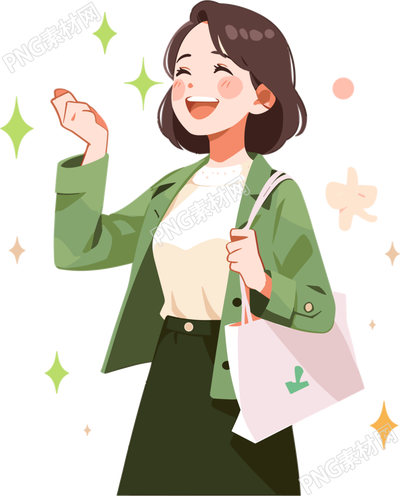 女性购物插画素材