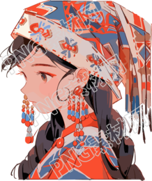 传统民族珠宝头饰当代中国艺术风格素材