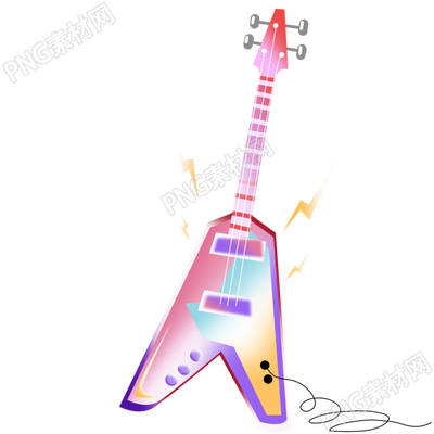 音乐乐器电子吉他手绘插画