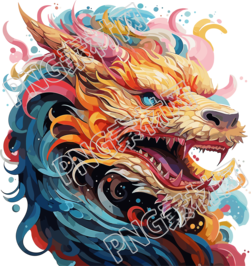 彩色龙艺术图形插图