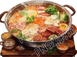 卡通火锅插画素材PNG