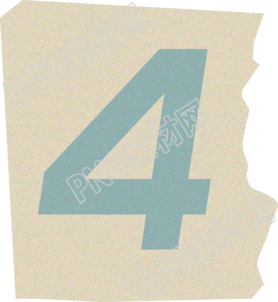 数字4复古贴纸插画素材