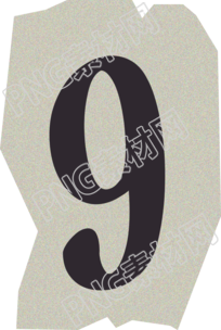 数字9复古贴纸插画素材
