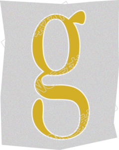 英文字母小写g复古贴纸插画素材
