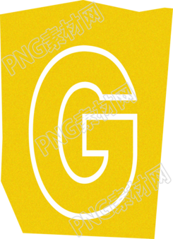 英文字母G复古贴纸插画素材