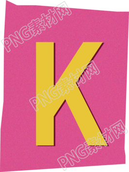 英文字母K复古贴纸插画素材