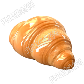 牛角包3D渲染插画设计素材