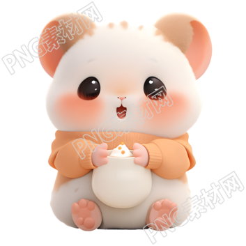 超可爱3D光泥动物宝宝PNG插画