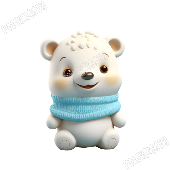小小的北极熊3D光泥素材