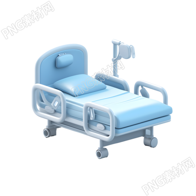 医疗图标病床模型插画