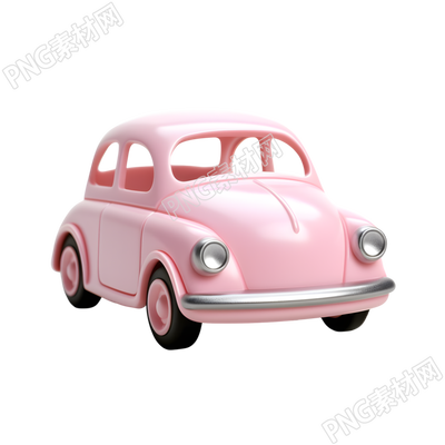 可爱小汽车3D图标插画设计素材