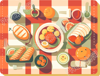 户外野餐毯美食摆盘休闲放松插图
