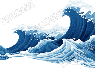 海浪插画白底动态GIF插图