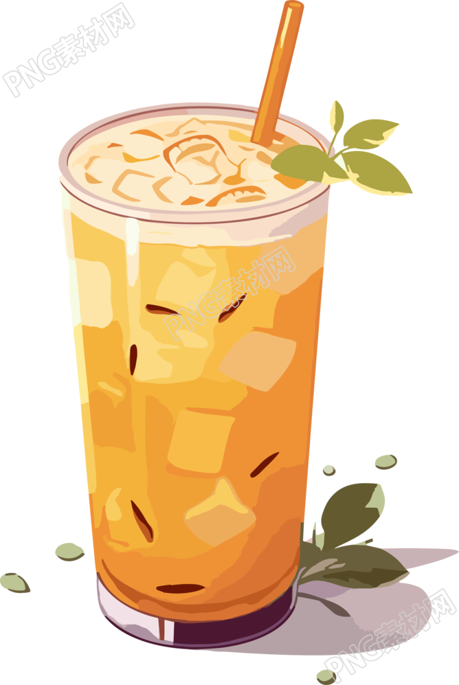 高品质中国奶茶插画素材