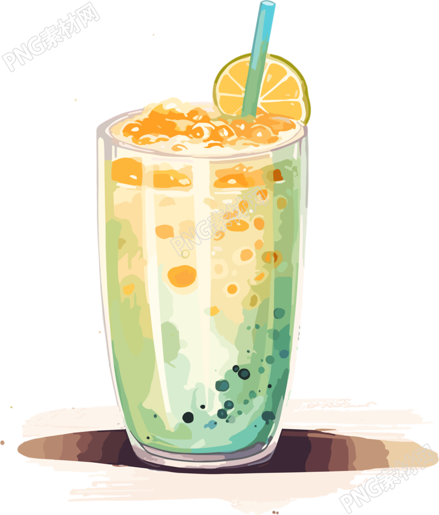 小清新奶茶商用插画