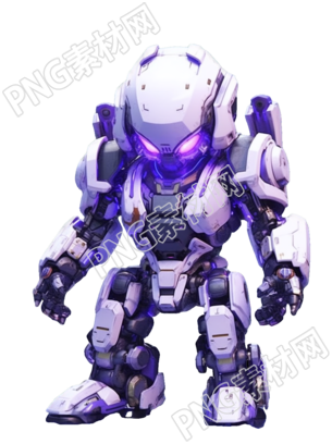 深银色样式动漫机器人插画素材