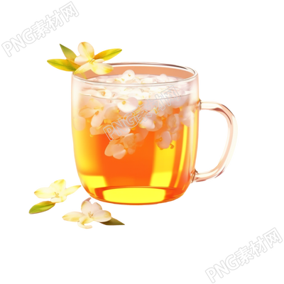 桂花茶半透明杯子中秋节插图