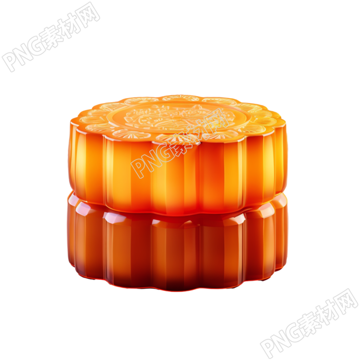 透明中秋节月饼元素3D渲染素材