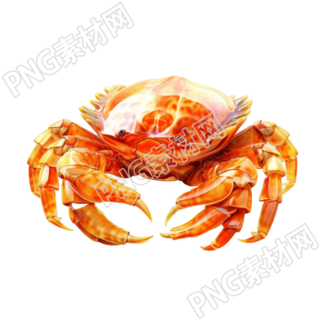 透明螃蟹3D渲染素材
