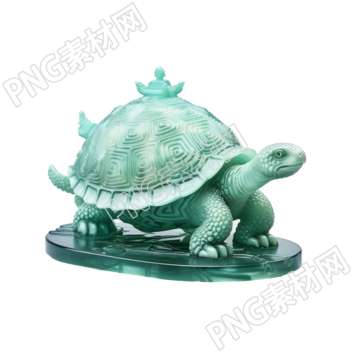 乌龟PNG三维雕刻图形素材