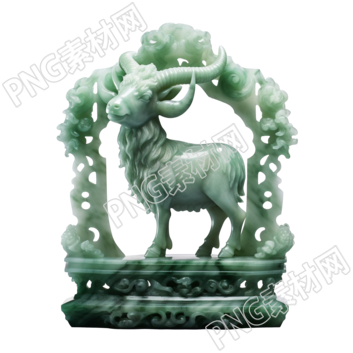 绵羊立体雕刻动物图案插画