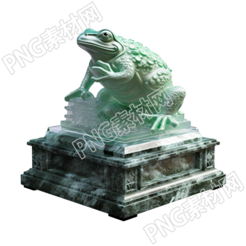 三维雕刻蟾蜍插画素材