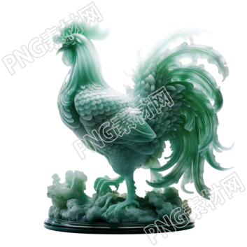 商业设计PNG立体雕刻公鸡素材